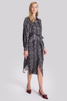 Yılan Desen Gömlek Elbise