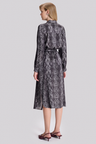 Yılan Desen Gömlek Elbise