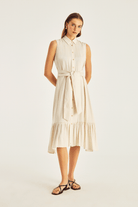 Bağlama Detaylı Midi Boy Fırfırlı Elbise