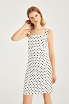 Puan Desen Askılı Elbise