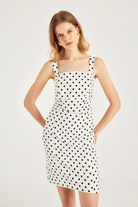 Puan Desen Askılı Elbise