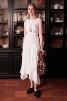 Asimetrik Kesim Midi Boy Dantel Elbise