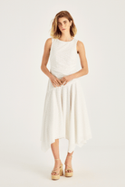 Asimetrik Kesim Midi Boy Dantel Elbise