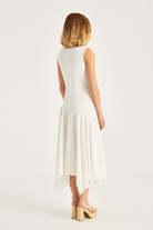 Asimetrik Kesim Midi Boy Dantel Elbise