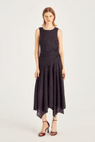 Asimetrik Kesim Midi Boy Dantel Elbise