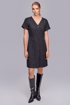 Önden Düğmeli Tüvit Elbise