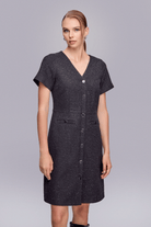 Önden Düğmeli Tüvit Elbise