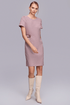 Yarım Kollu Jakarlı Elbise