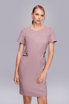 Yarım Kollu Jakarlı Elbise