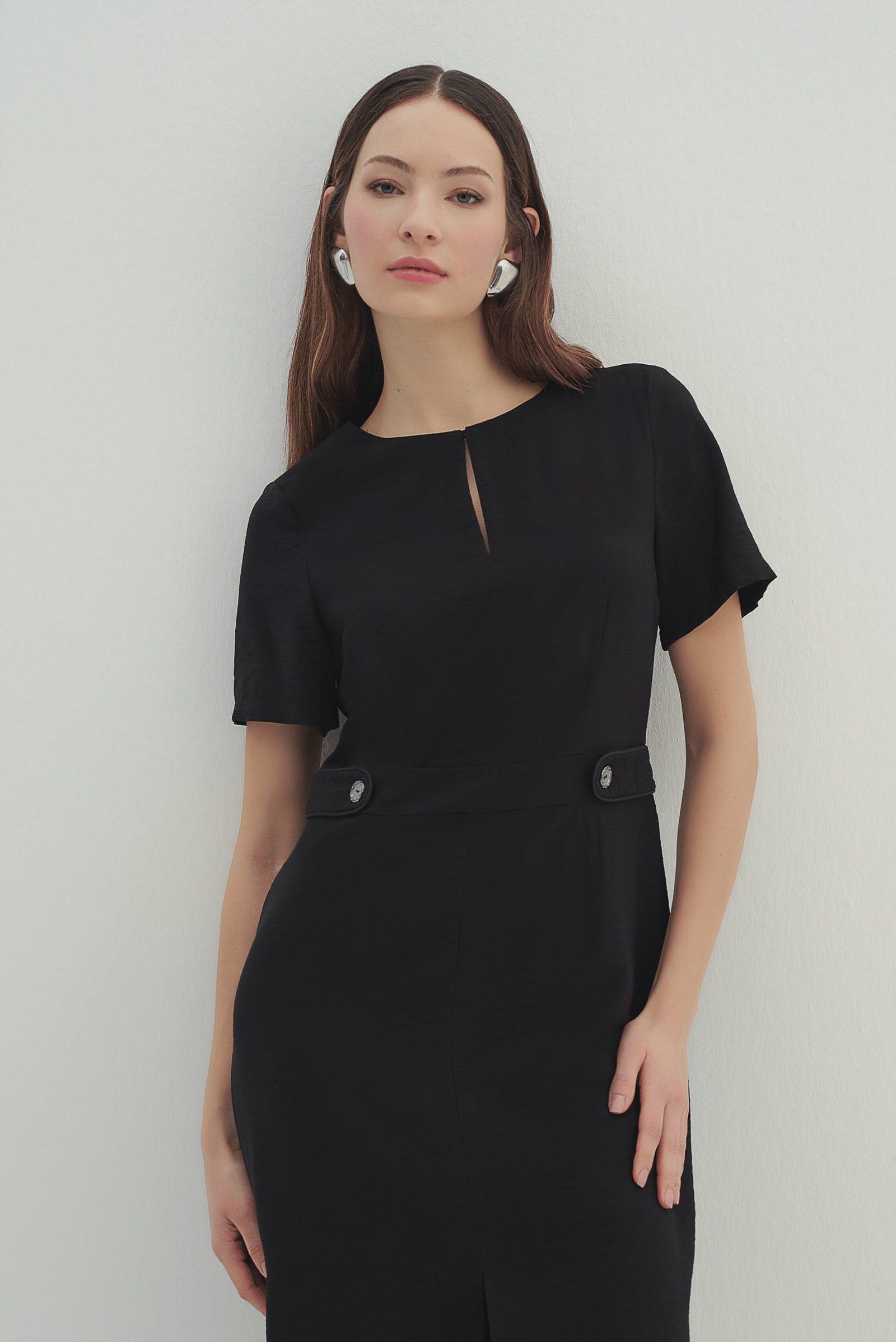 Kemerli Midi Boy Elbise