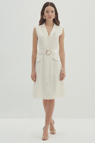 Kemerli Ve Cepli Midi Boy Elbise