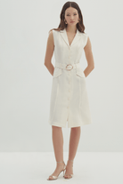 Kemerli Ve Cepli Midi Boy Elbise