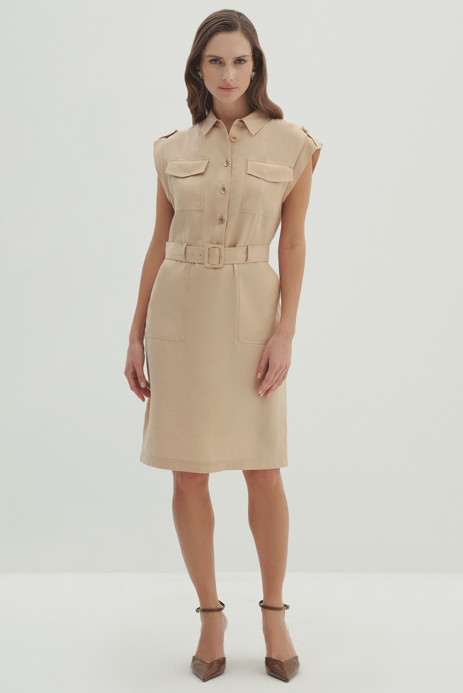 Cep Ve Kemer Detaylı Elbise