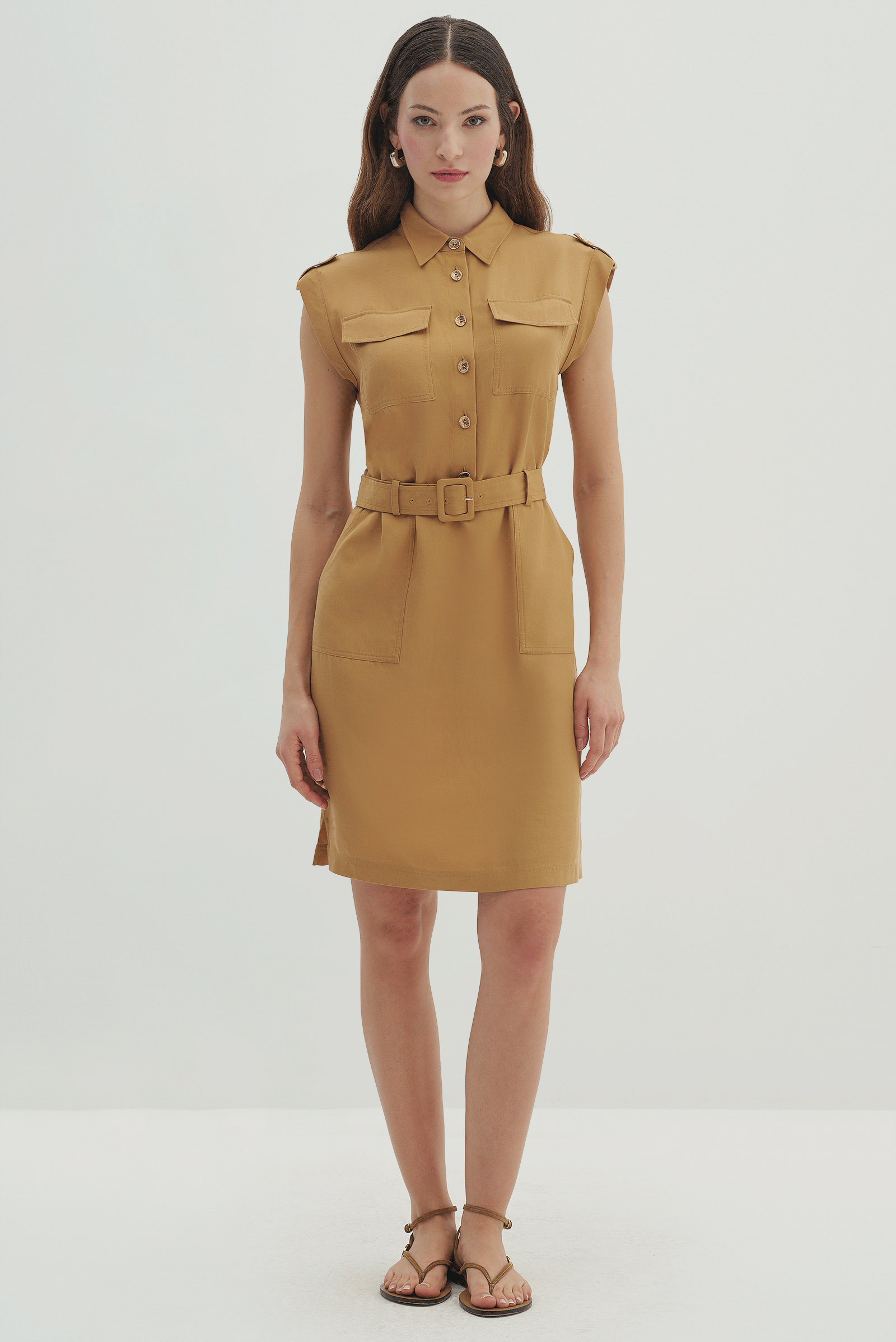 Cep Ve Kemer Detaylı Elbise