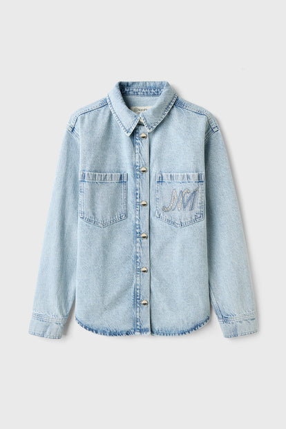 Taş Baskılı Denim Ceket