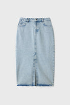 Yırtmaçlı Midi Boy Kot Etek