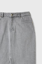 Yırtmaçlı Midi Boy Kot Etek