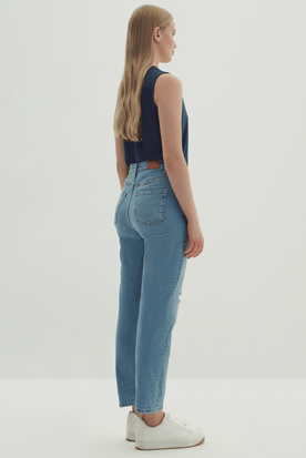 Düz Kesim Denim Pantolon