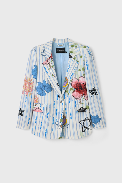 Çiçek Desenli Blazer Ceket