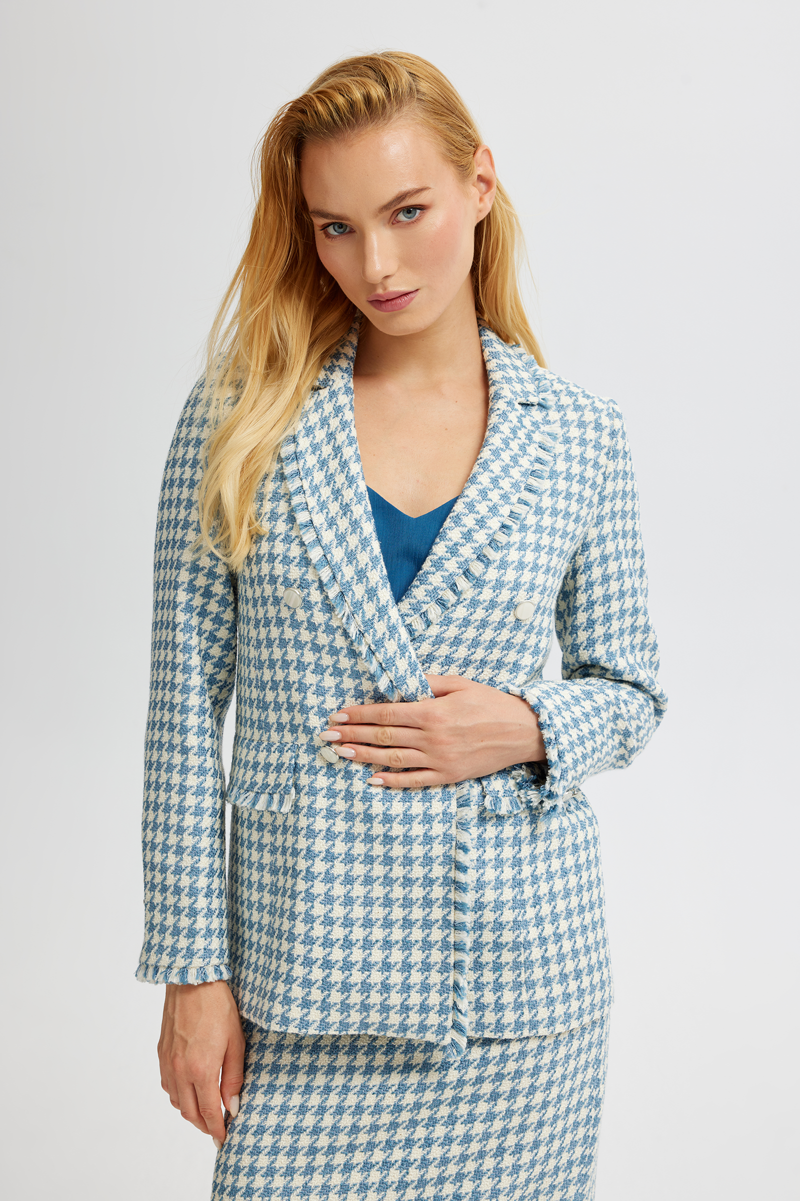 Tüvit Kruvaze Blazer Ceket