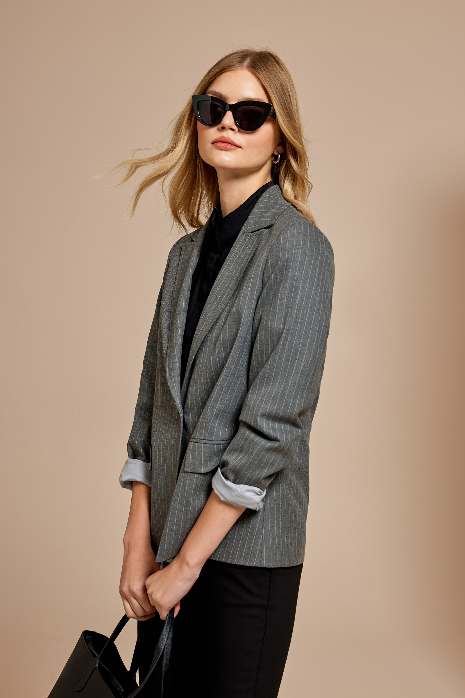 Çizgili Blazer Ceket