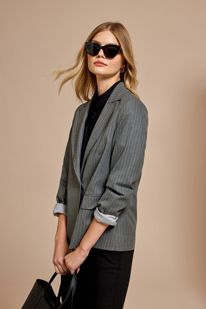 Çizgili Blazer Ceket