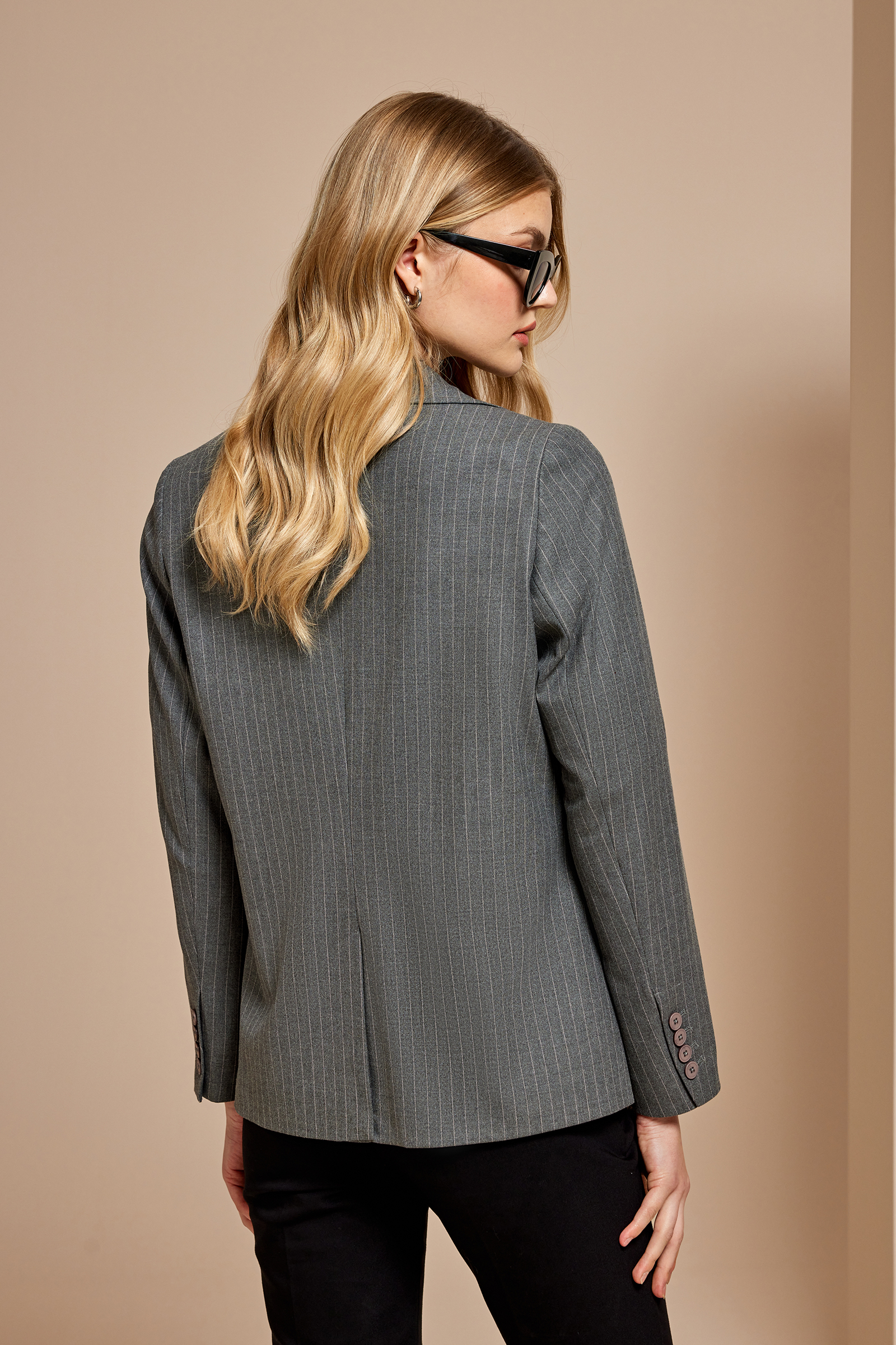 Çizgili Blazer Ceket