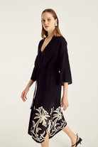 Nakışlı Siyah Kimono