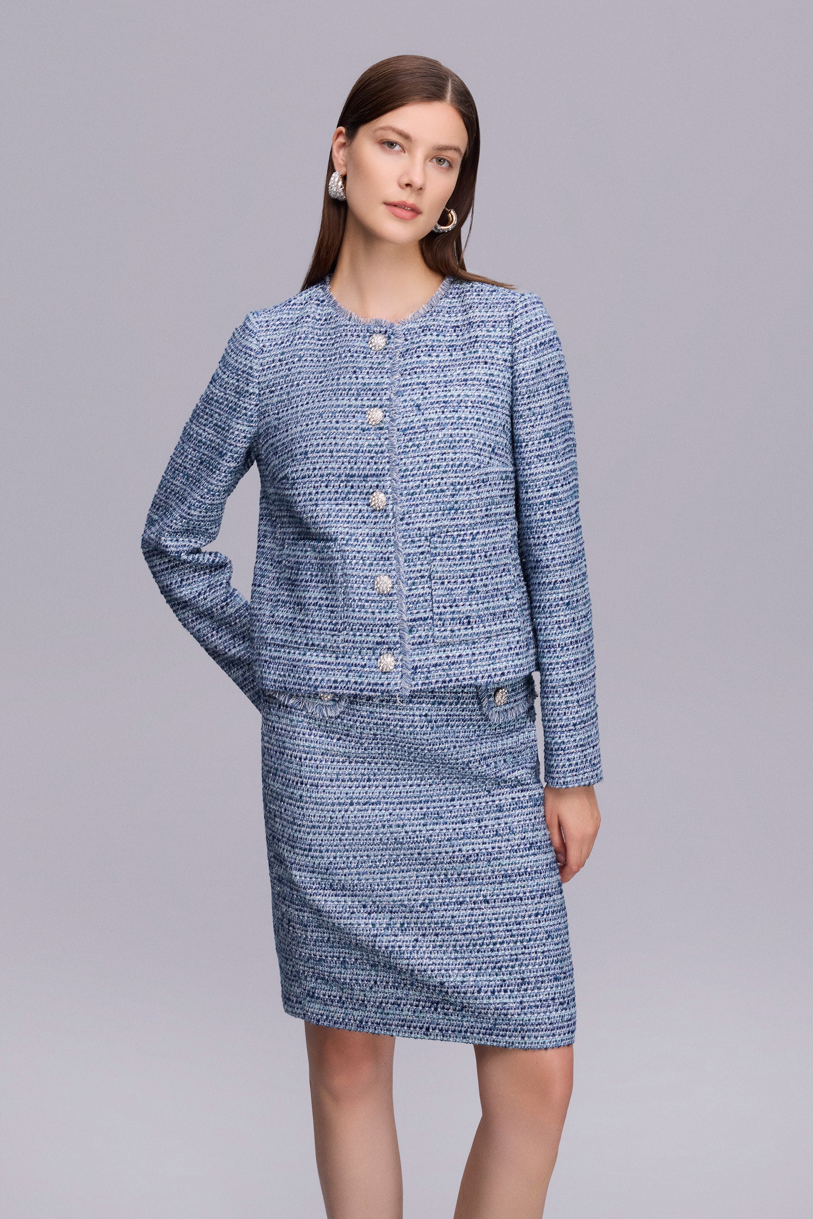 Taşlı Düğmeli Tüvit Ceket