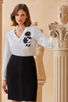 Önü Şerit Detaylı Klasik Etek