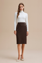 Çizgili Midi Boy Etek