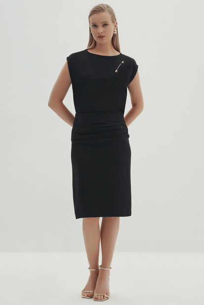 Drape Detaylı Kalem Etek
