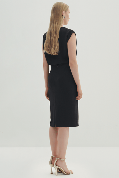 Drape Detaylı Kalem Etek