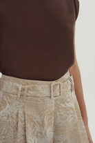 Desenli Kemerli Bol Paça Pantolon