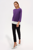 Kontrast Detaylı Truvakar Kol Triko Bluz