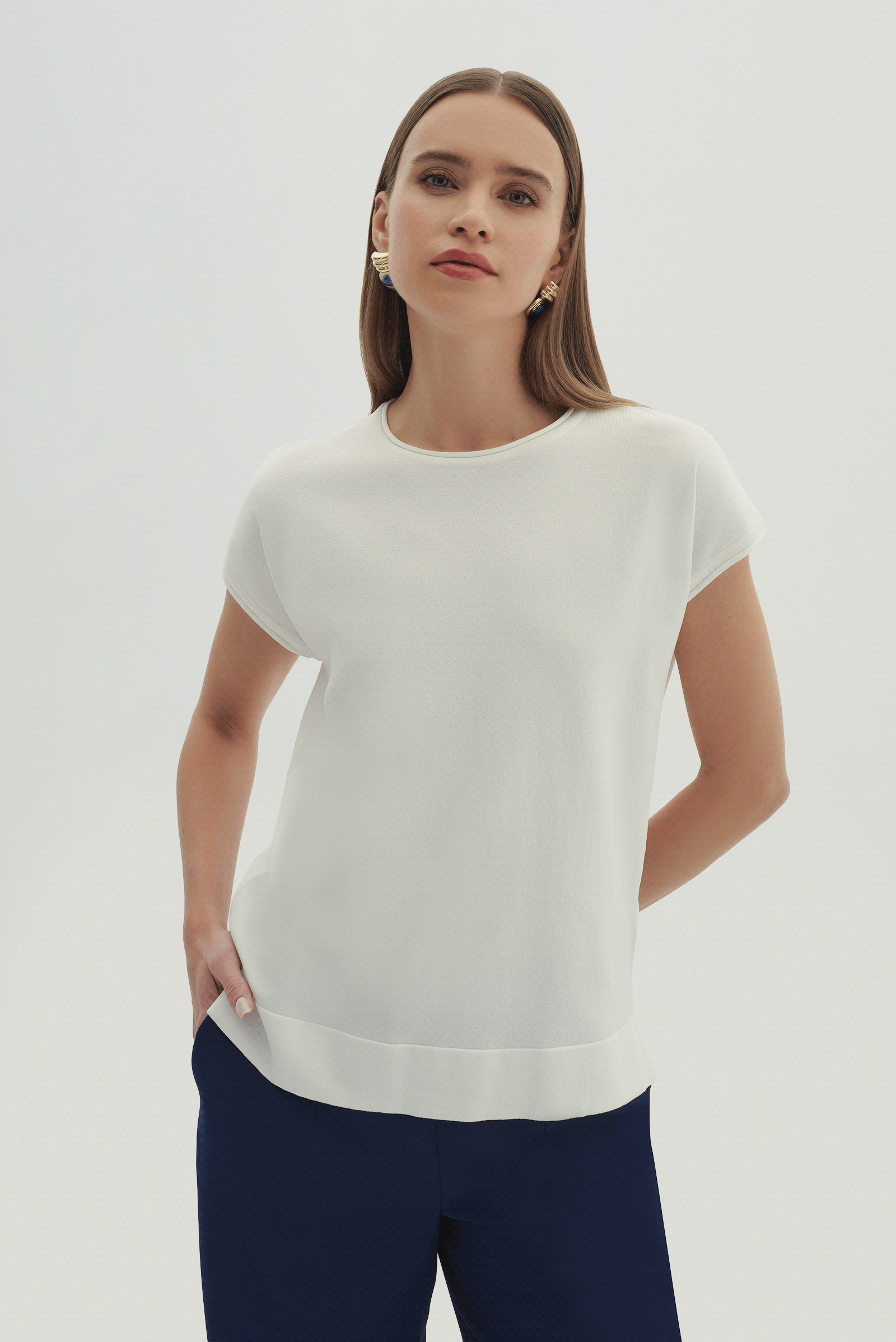 Kısa Kollu Triko Bluz