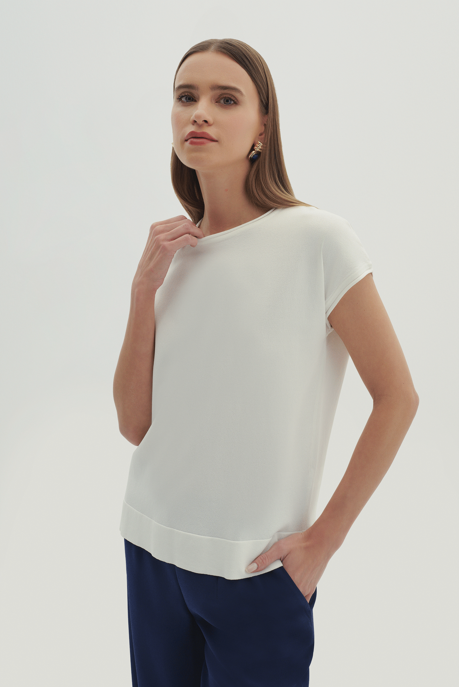 Kısa Kollu Triko Bluz