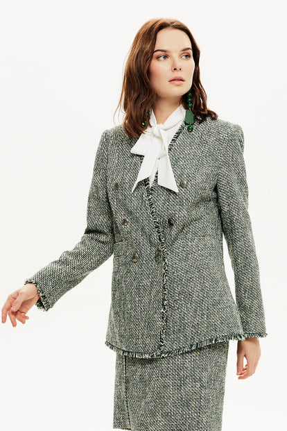 Püsküllü Blazer Form Tüvit Ceket