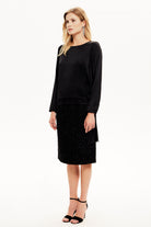 Bağlama Detaylı Saten Bluz