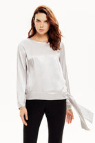 Bağlama Detaylı Saten Bluz