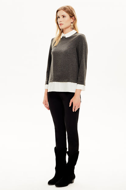Poplin Detaylı Bluz
