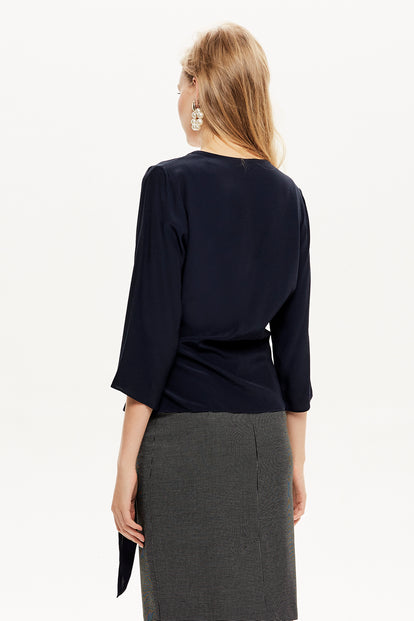 Toka Detaylı Kruvaze Bluz