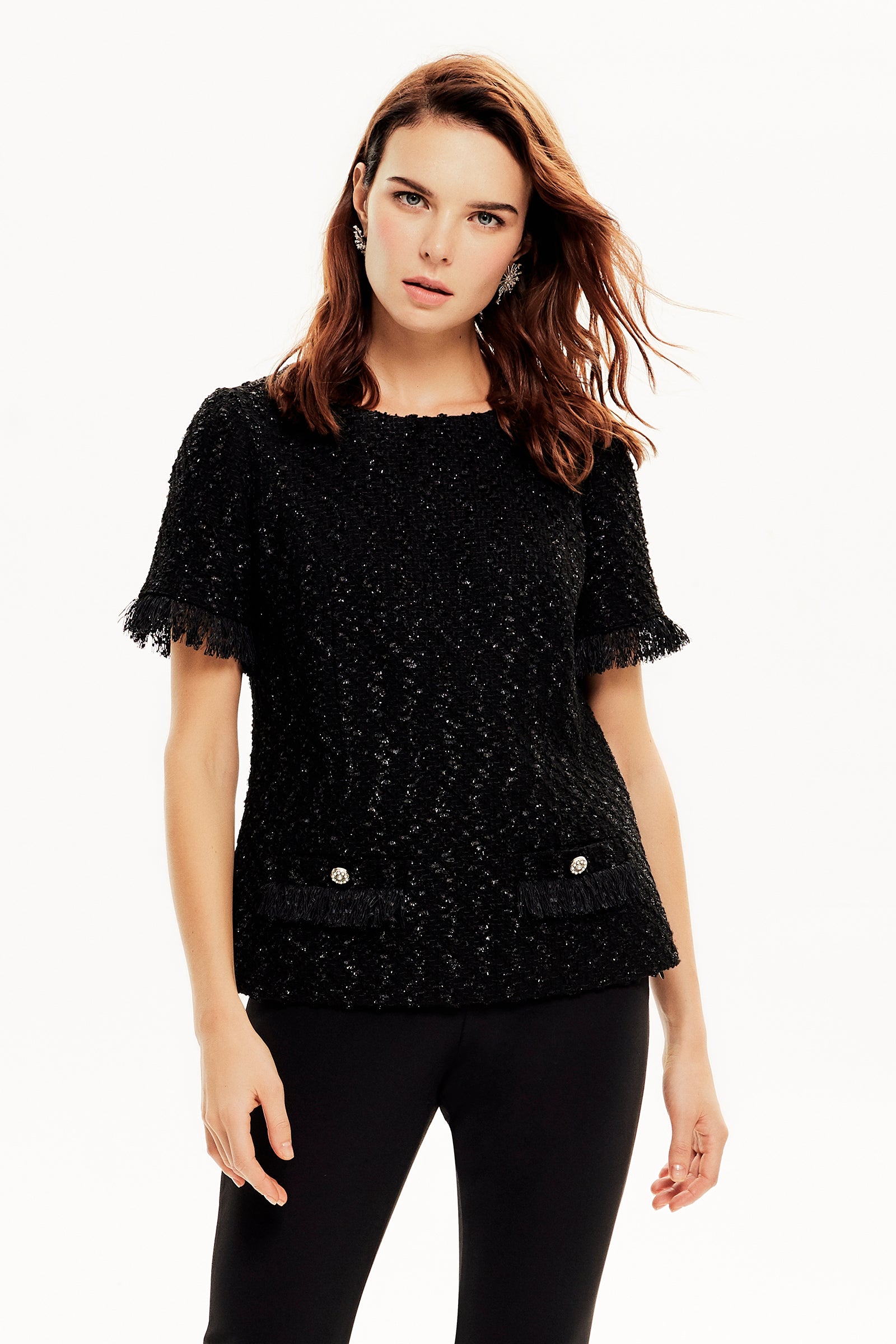 Yarım Kollu Tüvit Bluz