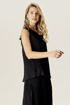 Piliseli Şifon Bluz