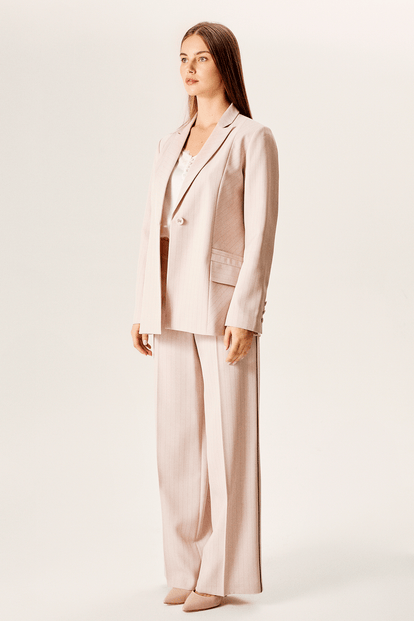 Fularlı Cep Detaylı Blazer Ceket