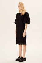 Balon Kollu Brode Elbise