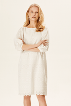 Balon Kollu Brode Elbise