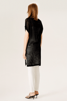 Pul İşlemeli File Triko Hırka