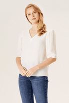 Kolu Büzgülü V Yaka Bluz Modeli