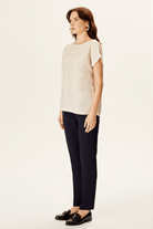 Zincir Aksesuarlı Düşük Kollu Bluz